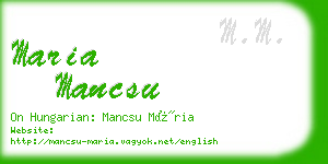 maria mancsu business card